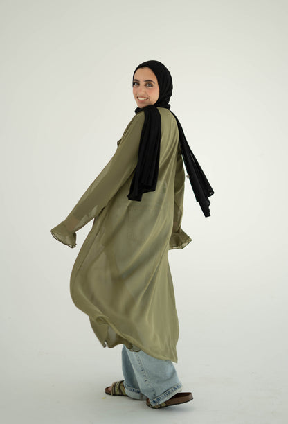 Luna Ruffle Chiffon Cardigan