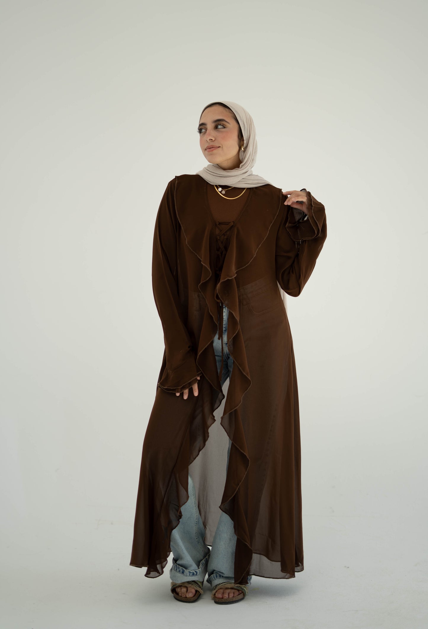 Luna Ruffle Chiffon Cardigan