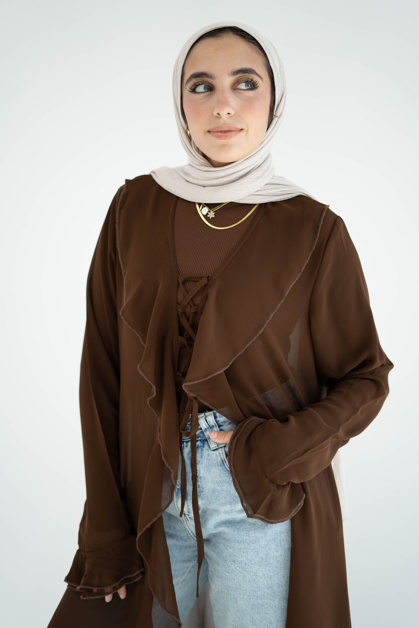 Luna Ruffle Chiffon Cardigan