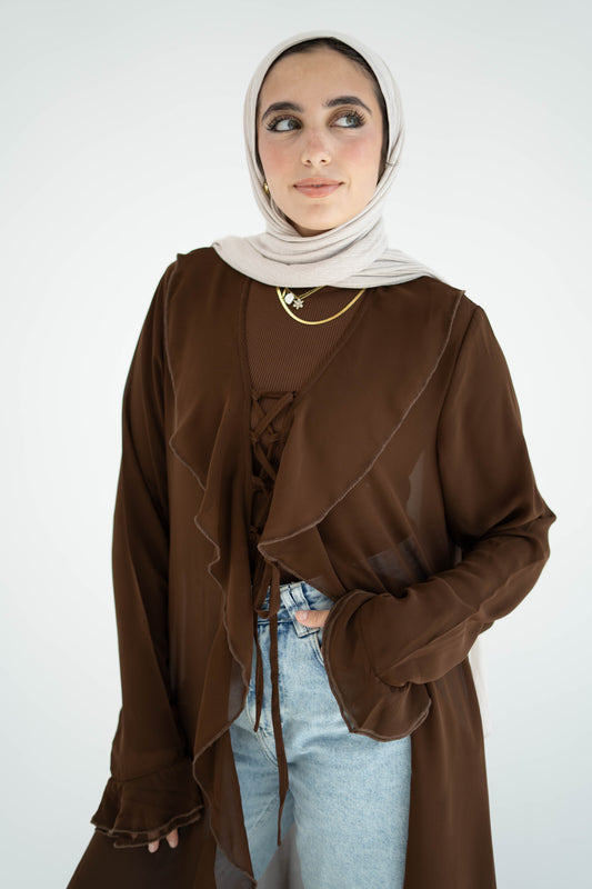 Luna Ruffle Chiffon Cardigan