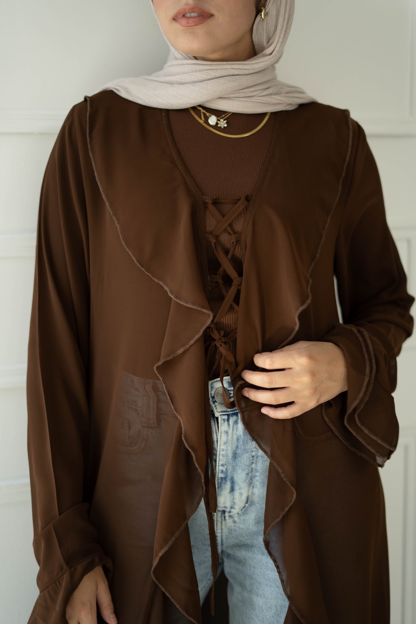 Luna Ruffle Chiffon Cardigan