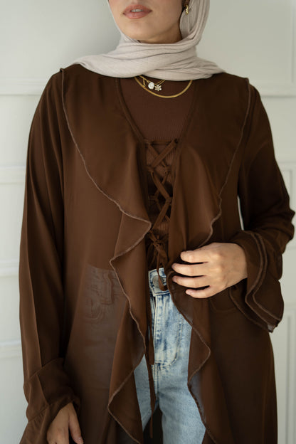 Luna Ruffle Chiffon Cardigan