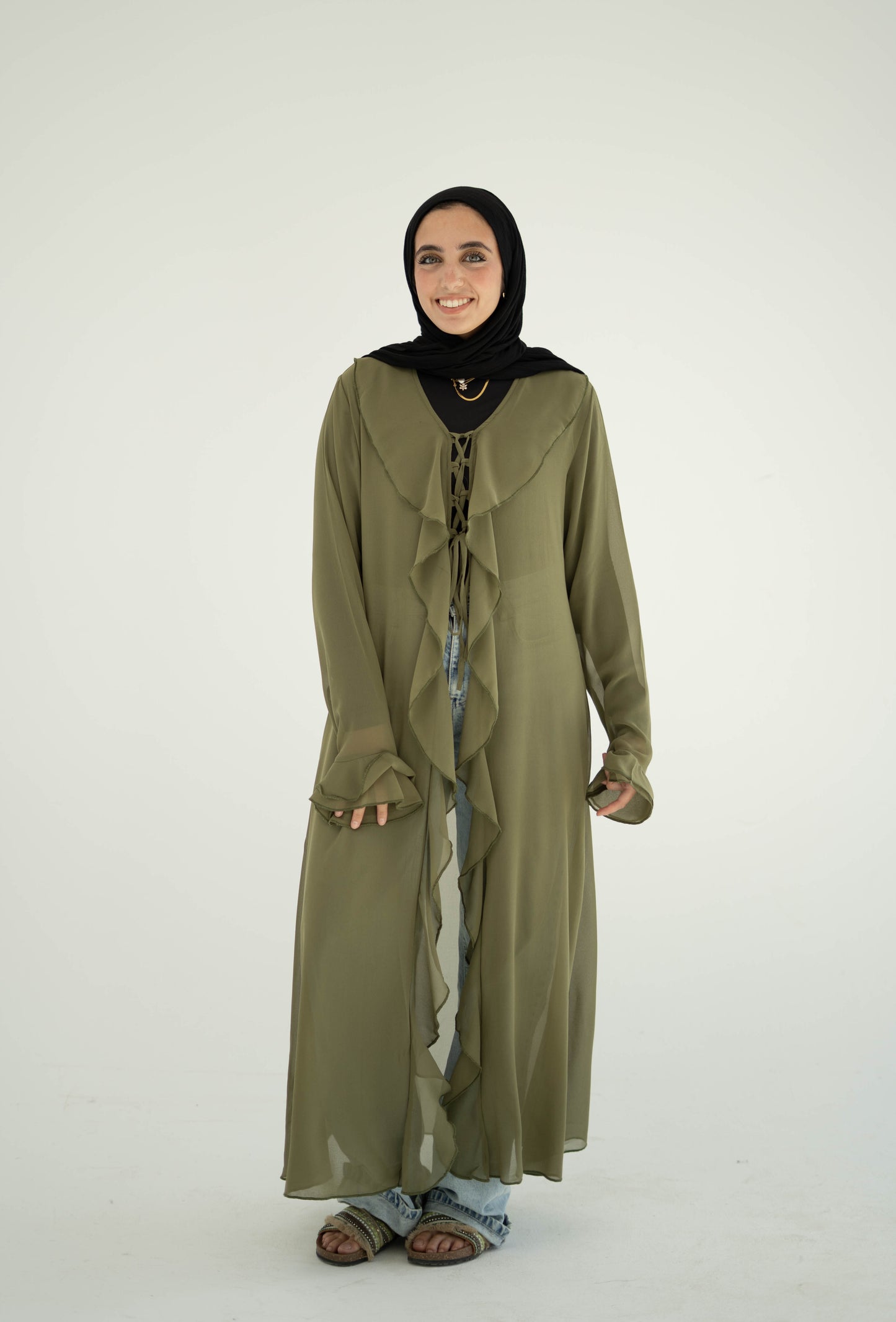 Luna Ruffle Chiffon Cardigan