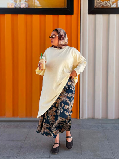 Linen Skirt & Blouse Set