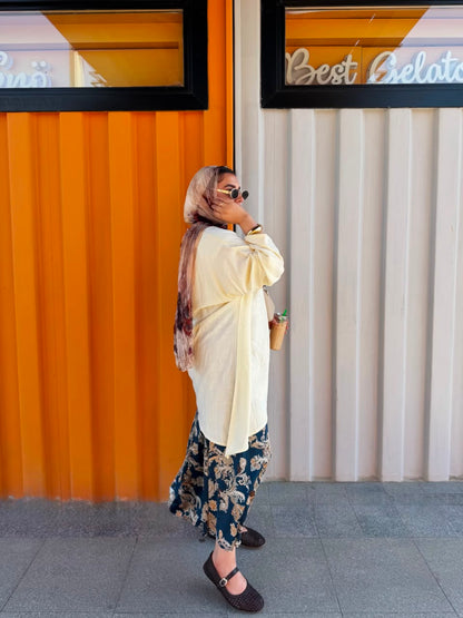 Linen Skirt & Blouse Set