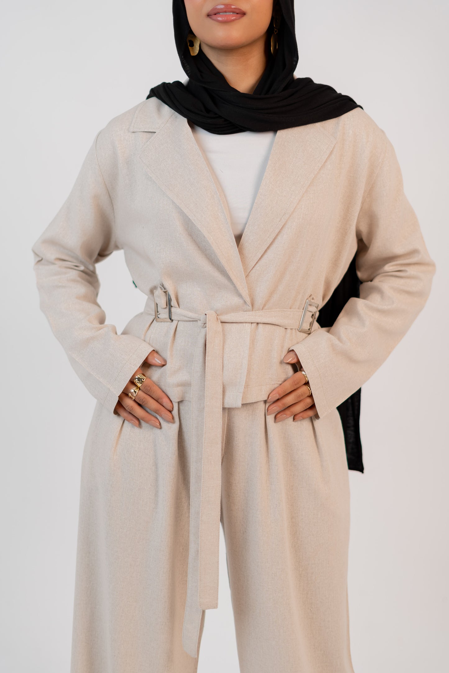 Aurora Belted Linen Blend Set