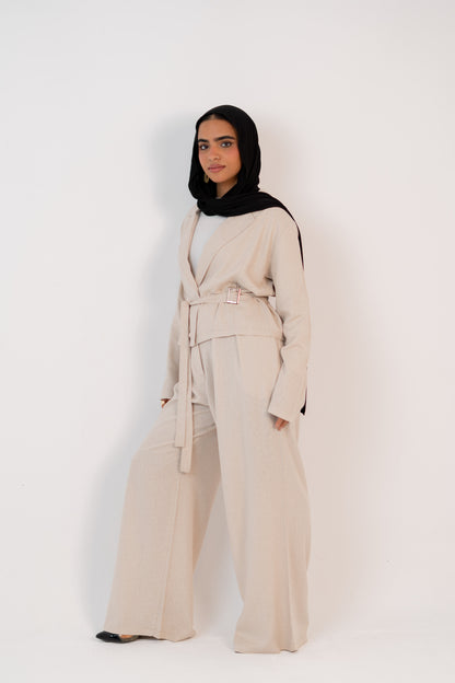 Aurora Belted Linen Blend Set