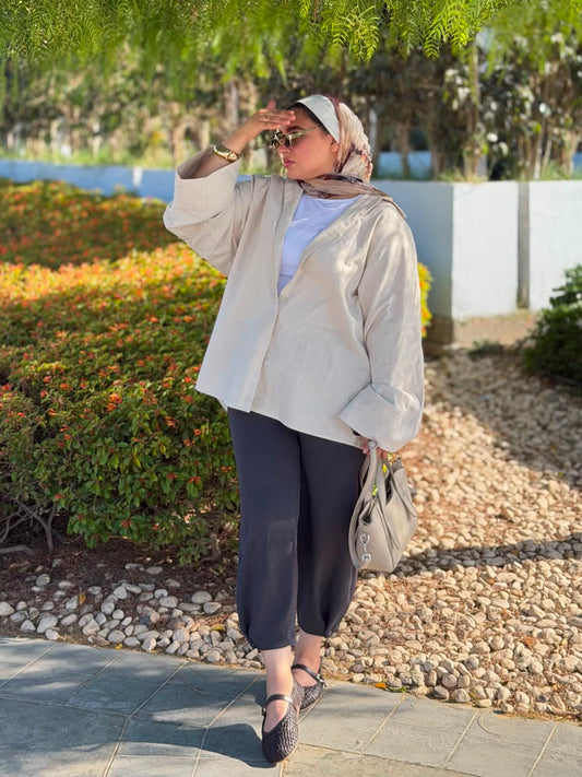 Premium Beige Linen Shirt